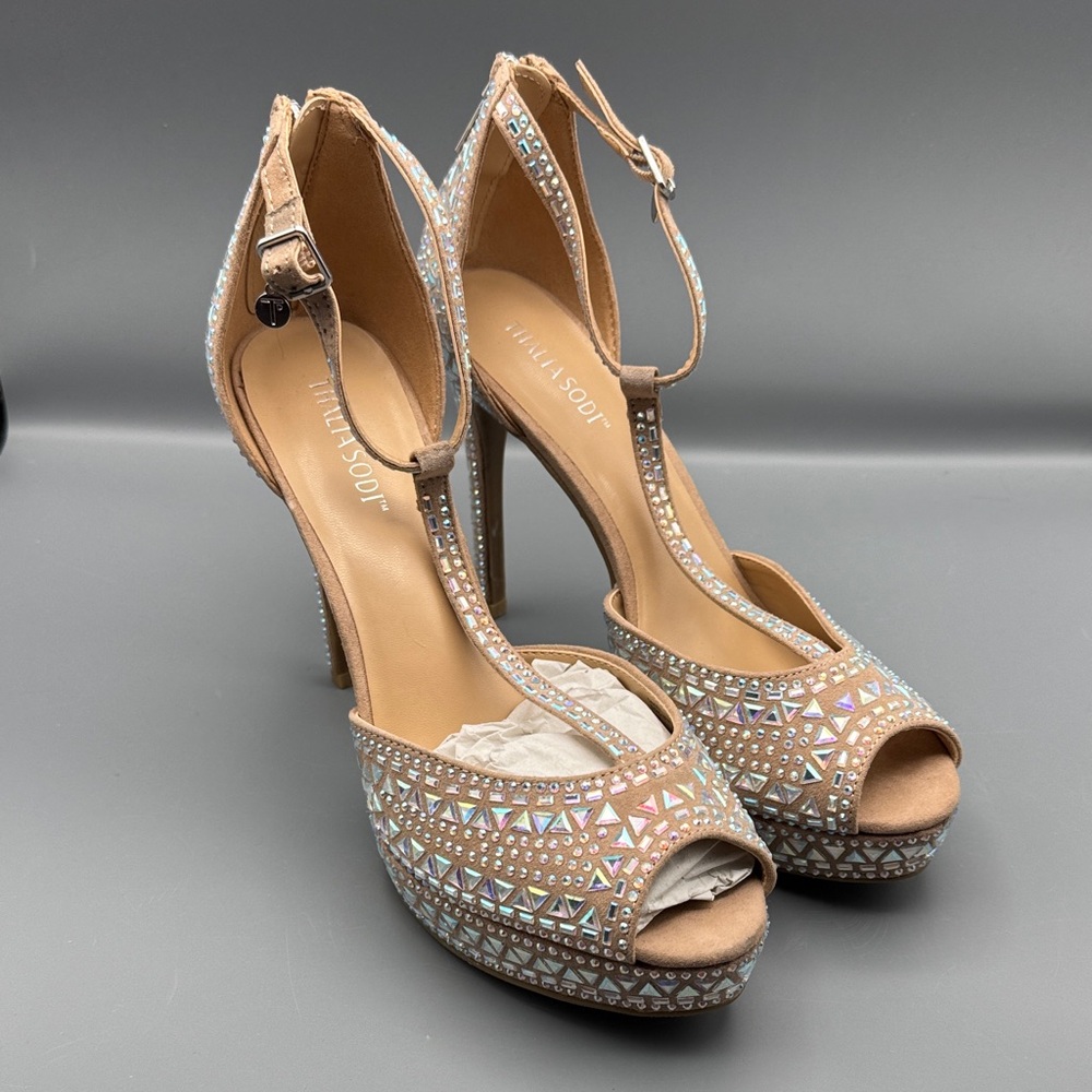 Thalia Sodi SILVER BLING Women's Chace Embellished Platform Pumps